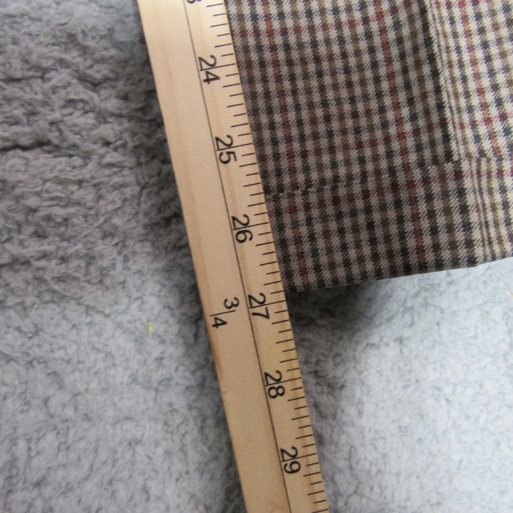Perry Ellis Portfolio Mens 32 Brown Houndstooth 100% Wool Pleated Cuffed Pants - Picture 8 of 8